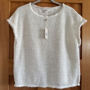 NWT Cream Max Studio sleeveless textured top/sweater size L